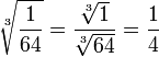 root3 1 divide 64