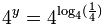 4 ^ ص = 4 ^ (log4 (1/4))