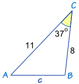 trig cos rule example