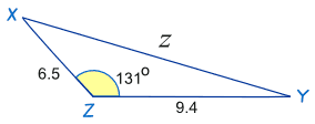 trig cos rule example