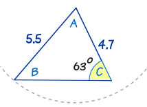 trig sine rule one angle example