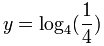 ذ = log4 (1/4)