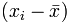 correlation formula (xi - xbar)