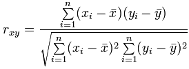 correlation formula