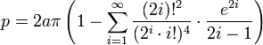 ellipse perimeter approx 2a pi [ 1 - sigma i=1 to infinity of ( (2i)!^2/(i!2^i)^4 times e^21/(2i-1))]