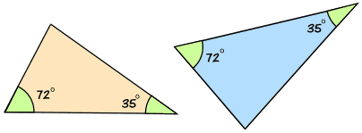 triangles similar both have angles 72 and 35