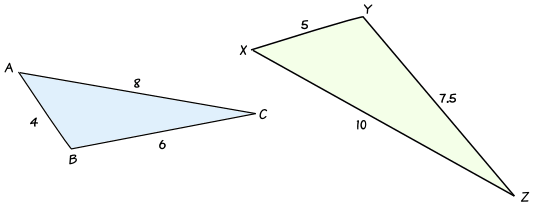 triangles (4,6,8) and (5,7.5,10)