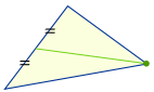 Mediana del centro del triángulo