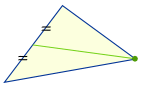 Mediana del centro del triangolo