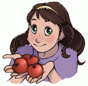 anna with 3 apples