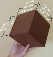 1 ltr cube is 0.1m (or 10cm or 100mm) on each side