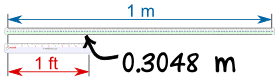rulers 1ft 0.3048m