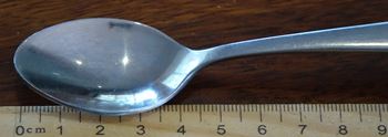 Teaspoonful is 5cm