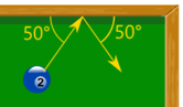 ball bounces at 50 degrees