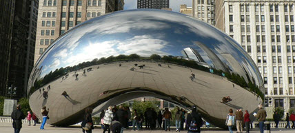 cloud gate reflection