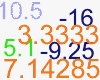 various real numbers